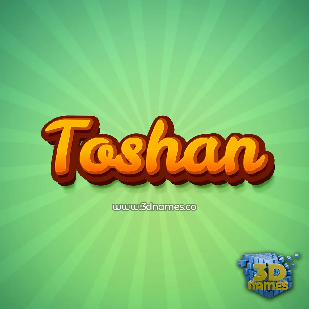 toshan in Green Rays style - 3D name wallpaper