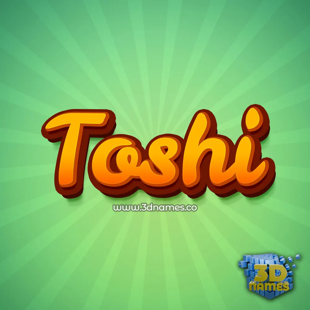 toshi in Green Rays style - 3D name wallpaper