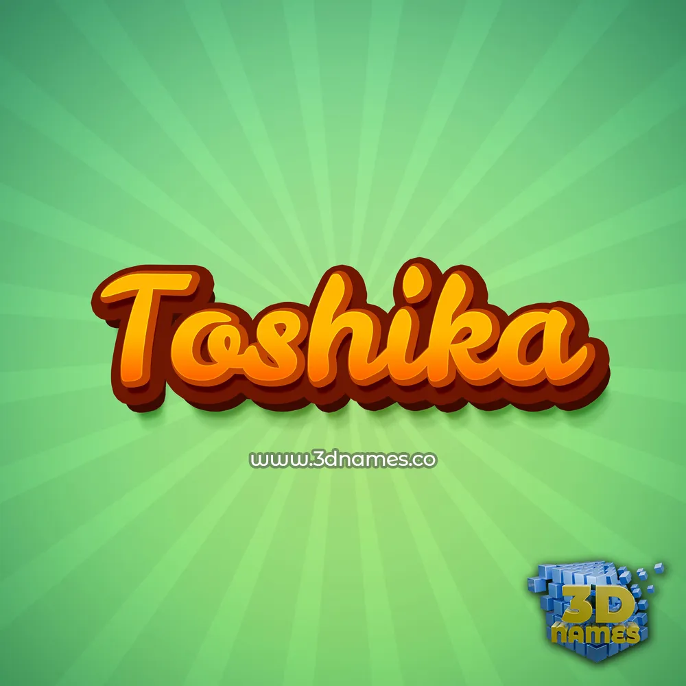 toshika in Green Rays style - 3D name wallpaper
