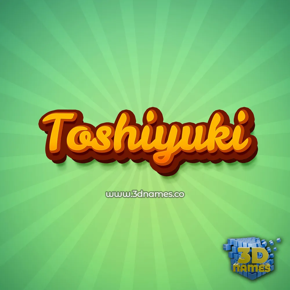 toshiyuki in Green Rays style - 3D name wallpaper