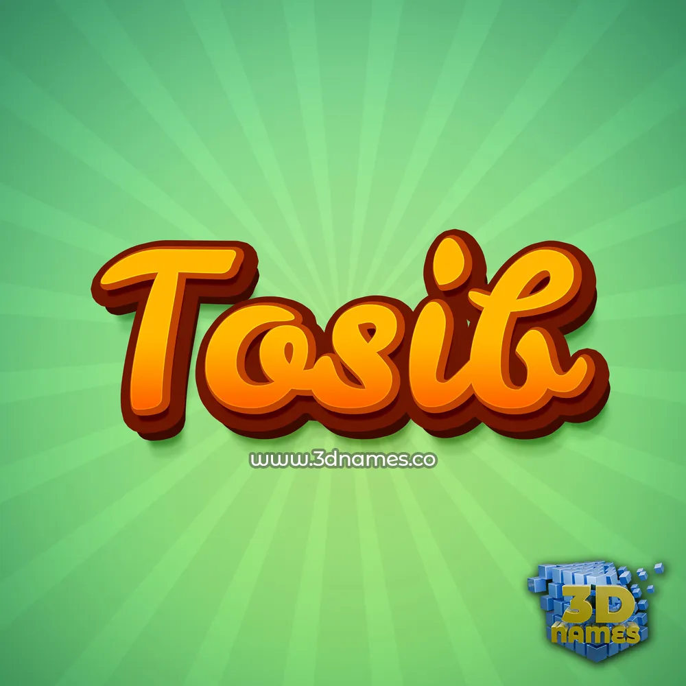tosib in Green Rays style - 3D name wallpaper