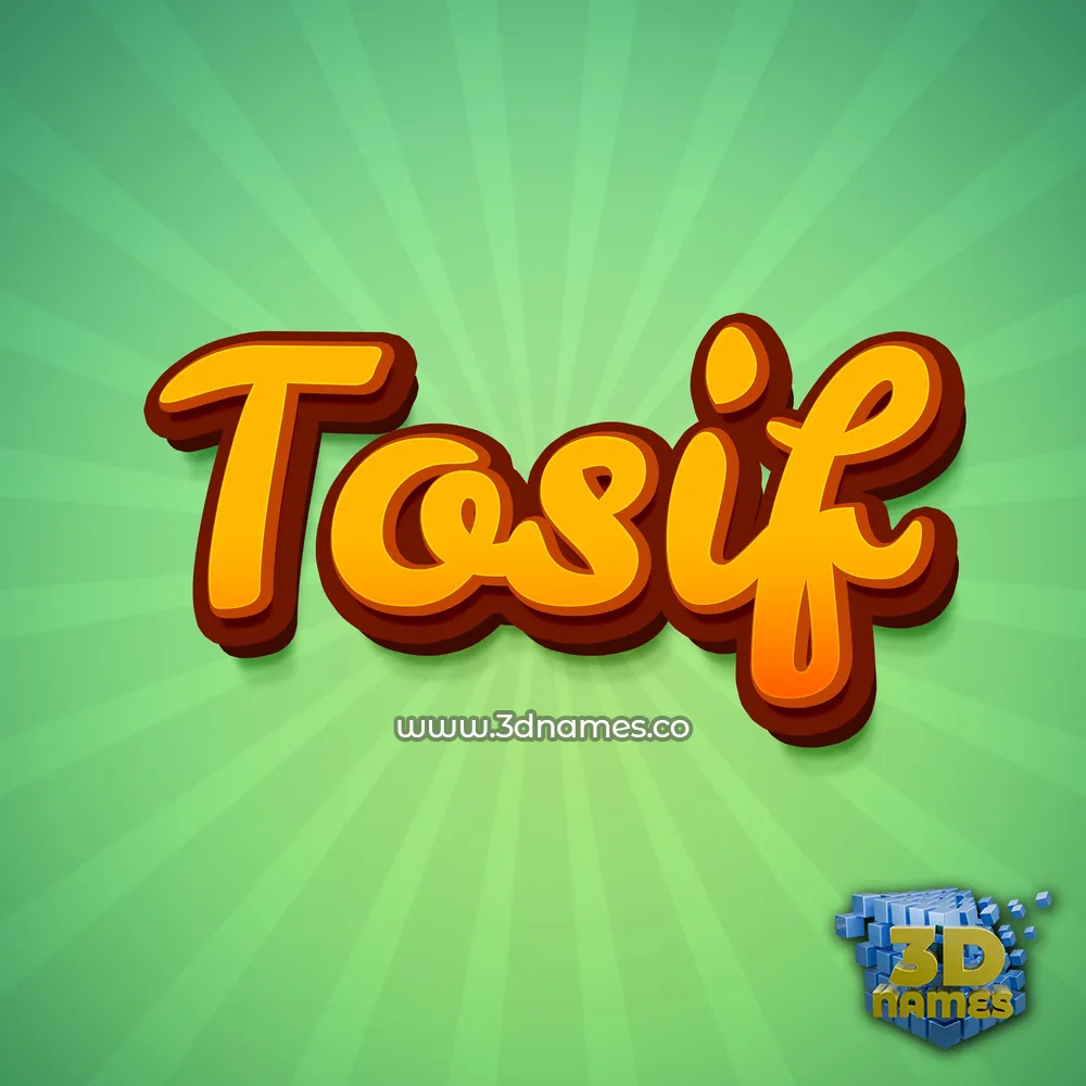 tosif in Green Rays style - 3D name wallpaper