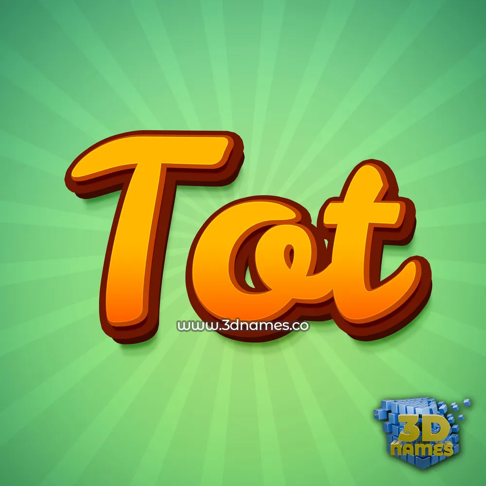 tot in Green Rays style - 3D name wallpaper