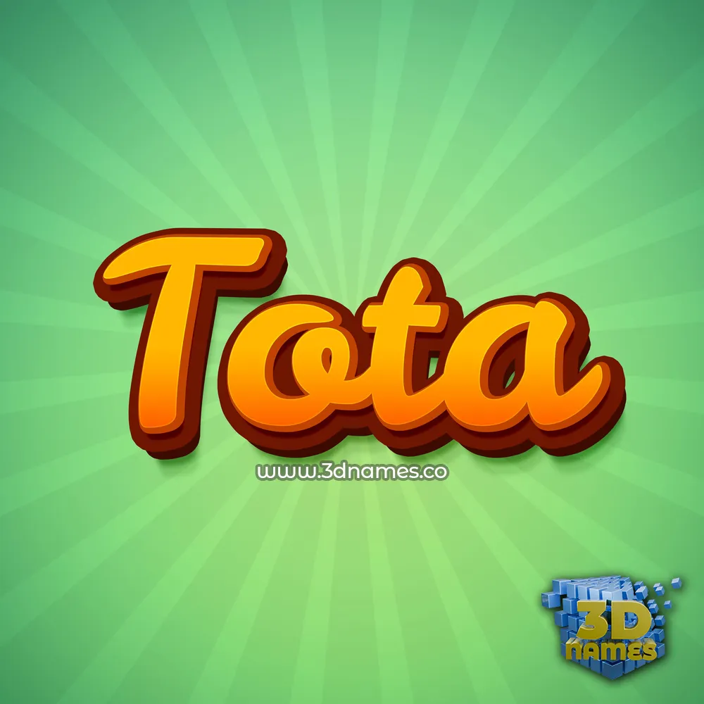 tota in Green Rays style - 3D name wallpaper