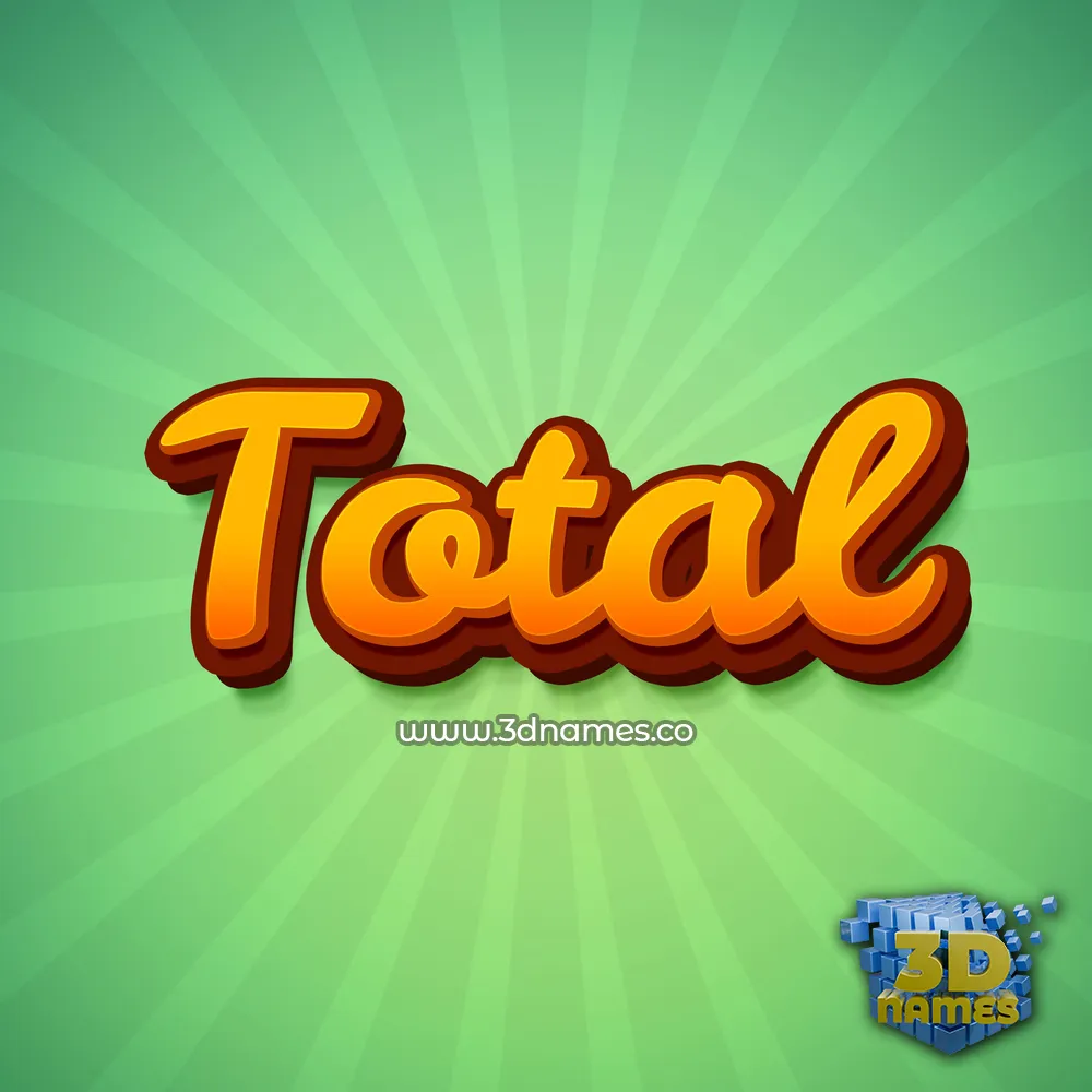 total in Green Rays style - 3D name wallpaper