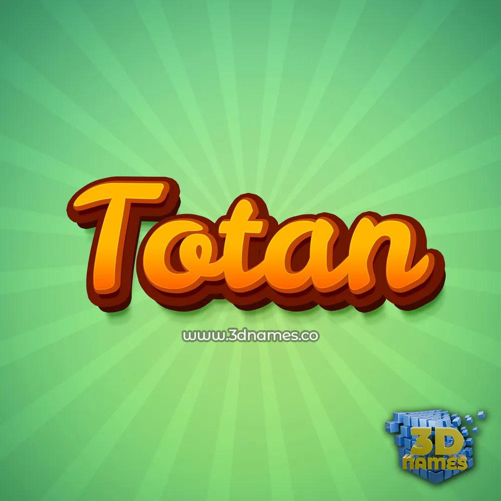 totan in Green Rays style - 3D name wallpaper