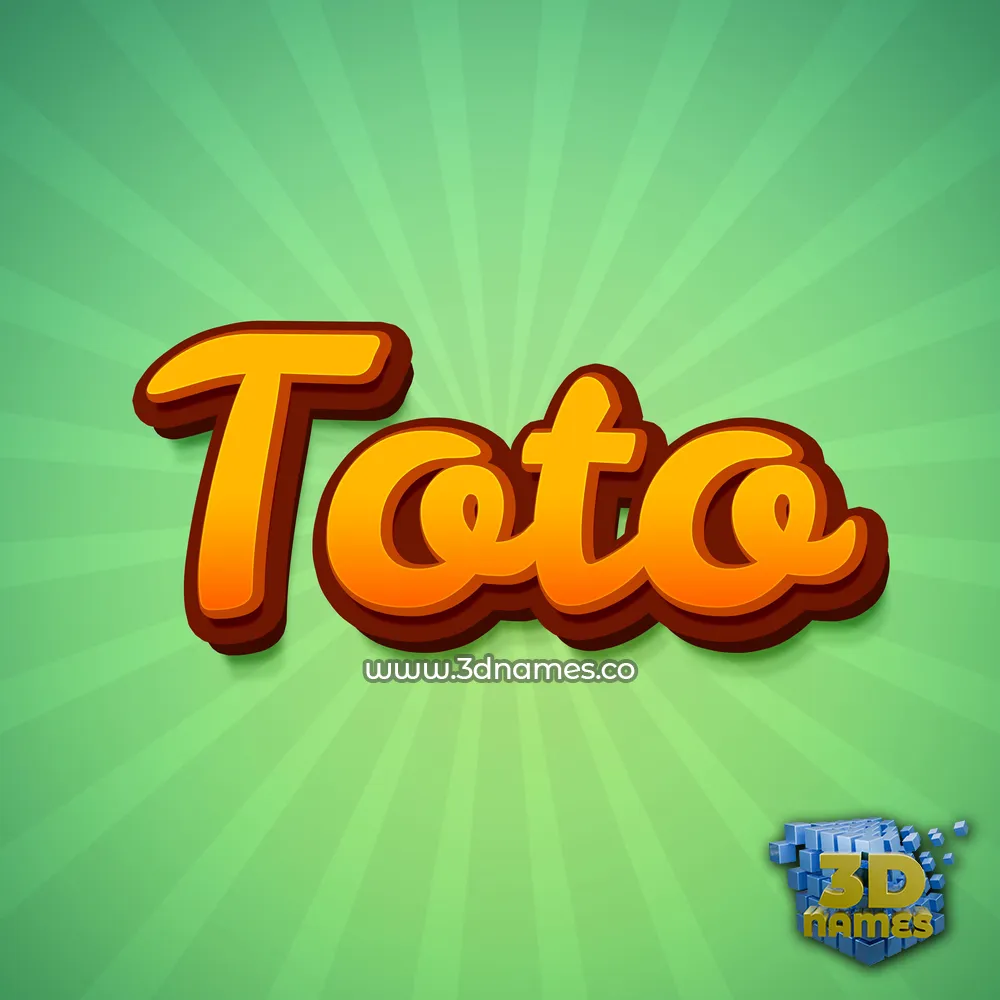 toto in Green Rays style - 3D name wallpaper