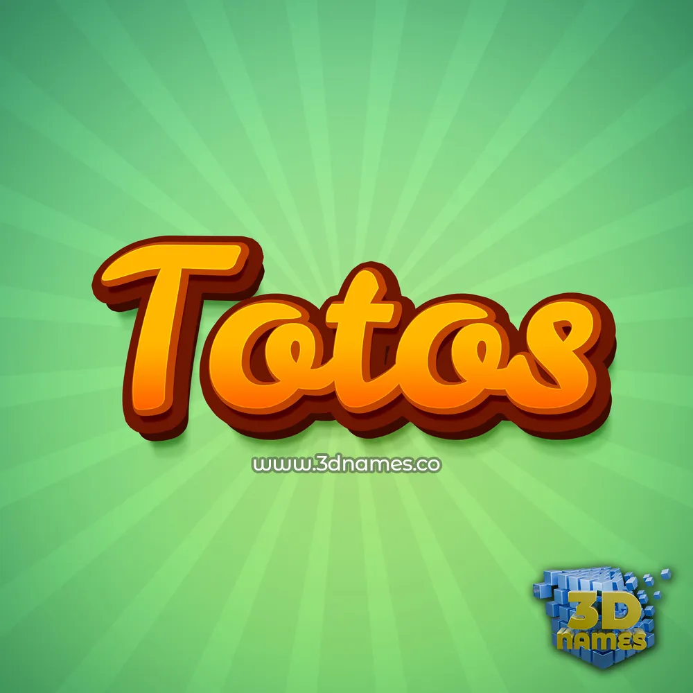 totos in Green Rays style - 3D name wallpaper