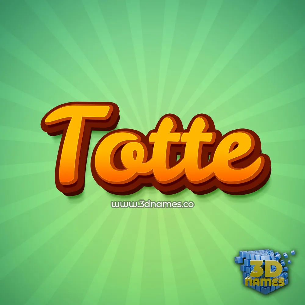 totte in Green Rays style - 3D name wallpaper