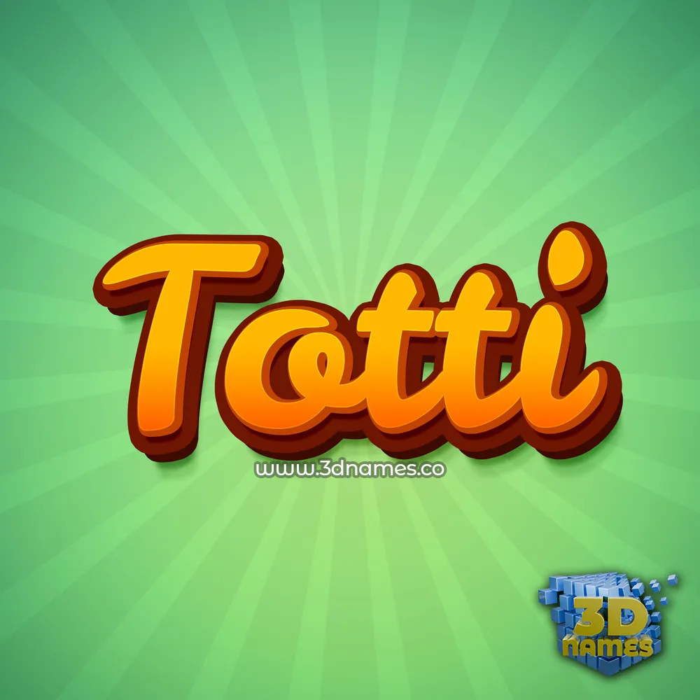 totti in Green Rays style - 3D name wallpaper