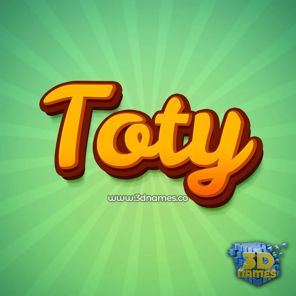 toty in Green Rays style - 3D name wallpaper