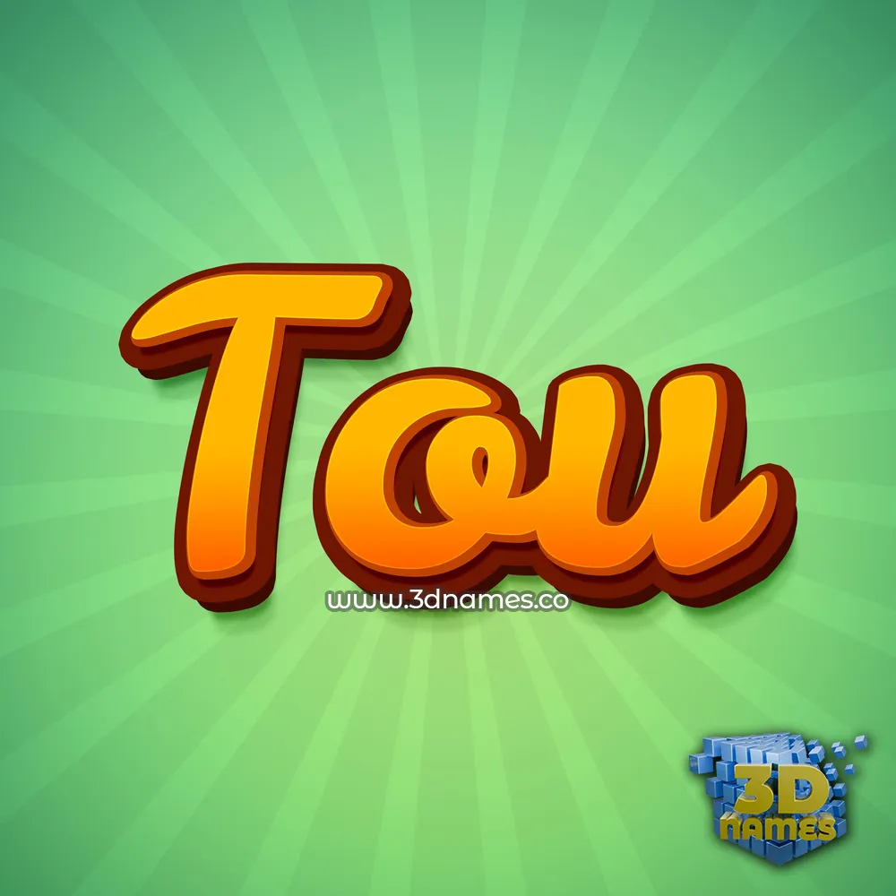 tou in Green Rays style - 3D name wallpaper