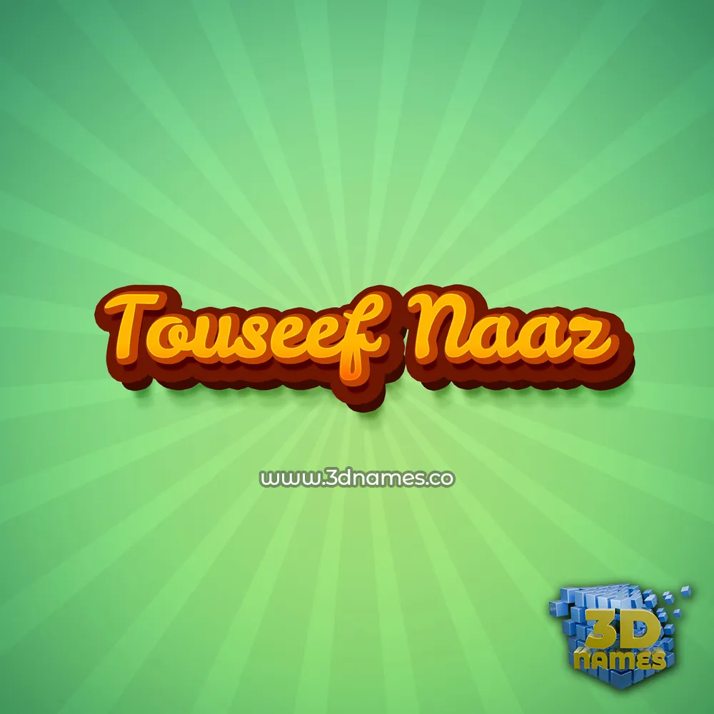 touseef naaz in Green Rays style - 3D name wallpaper