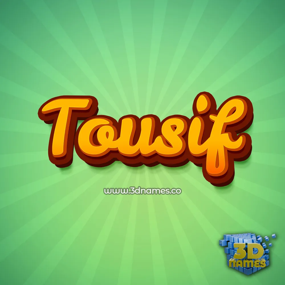 tousif in Green Rays style - 3D name wallpaper