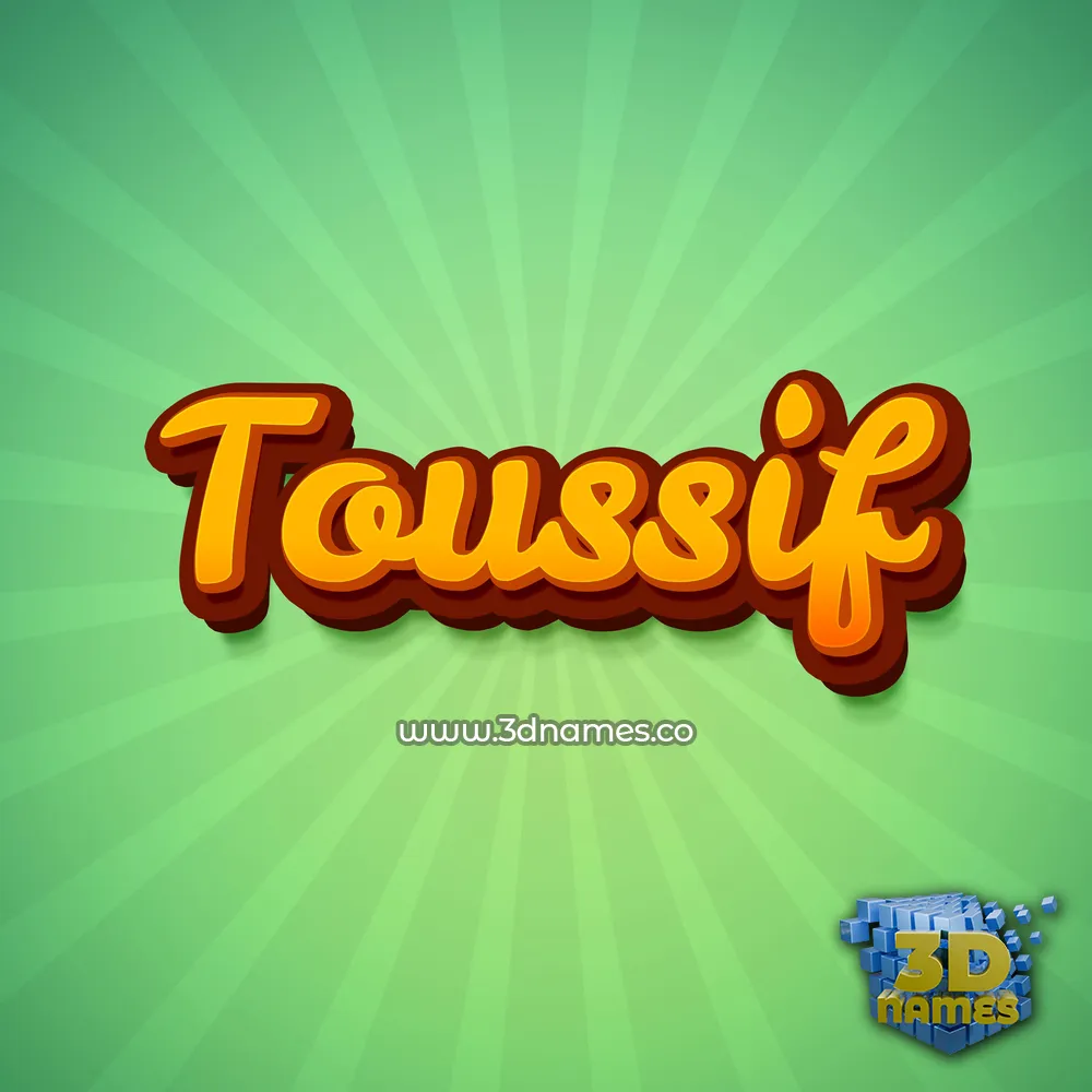 toussif in Green Rays style - 3D name wallpaper