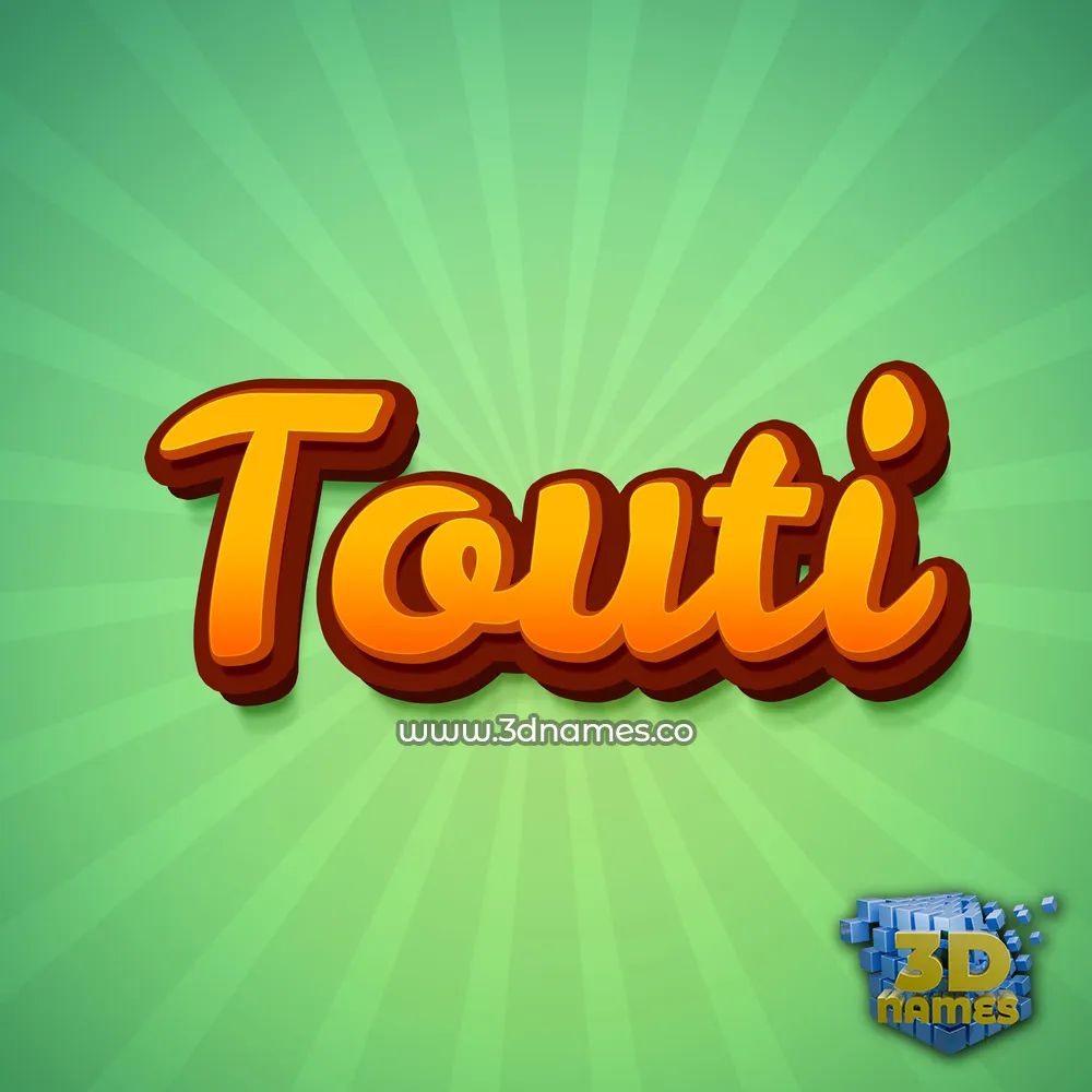 touti in Green Rays style - 3D name wallpaper