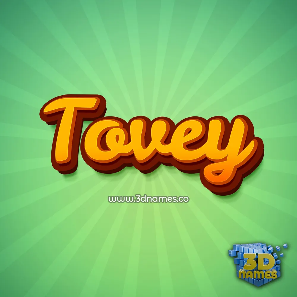 tovey in Green Rays style - 3D name wallpaper