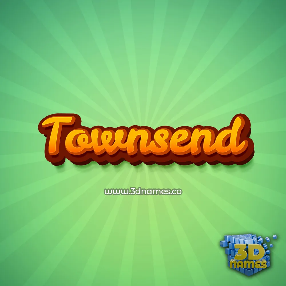 townsend in Green Rays style - 3D name wallpaper