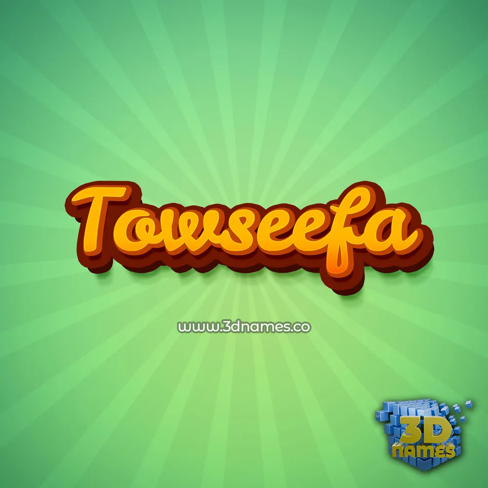 towseefa in Green Rays style - 3D name wallpaper