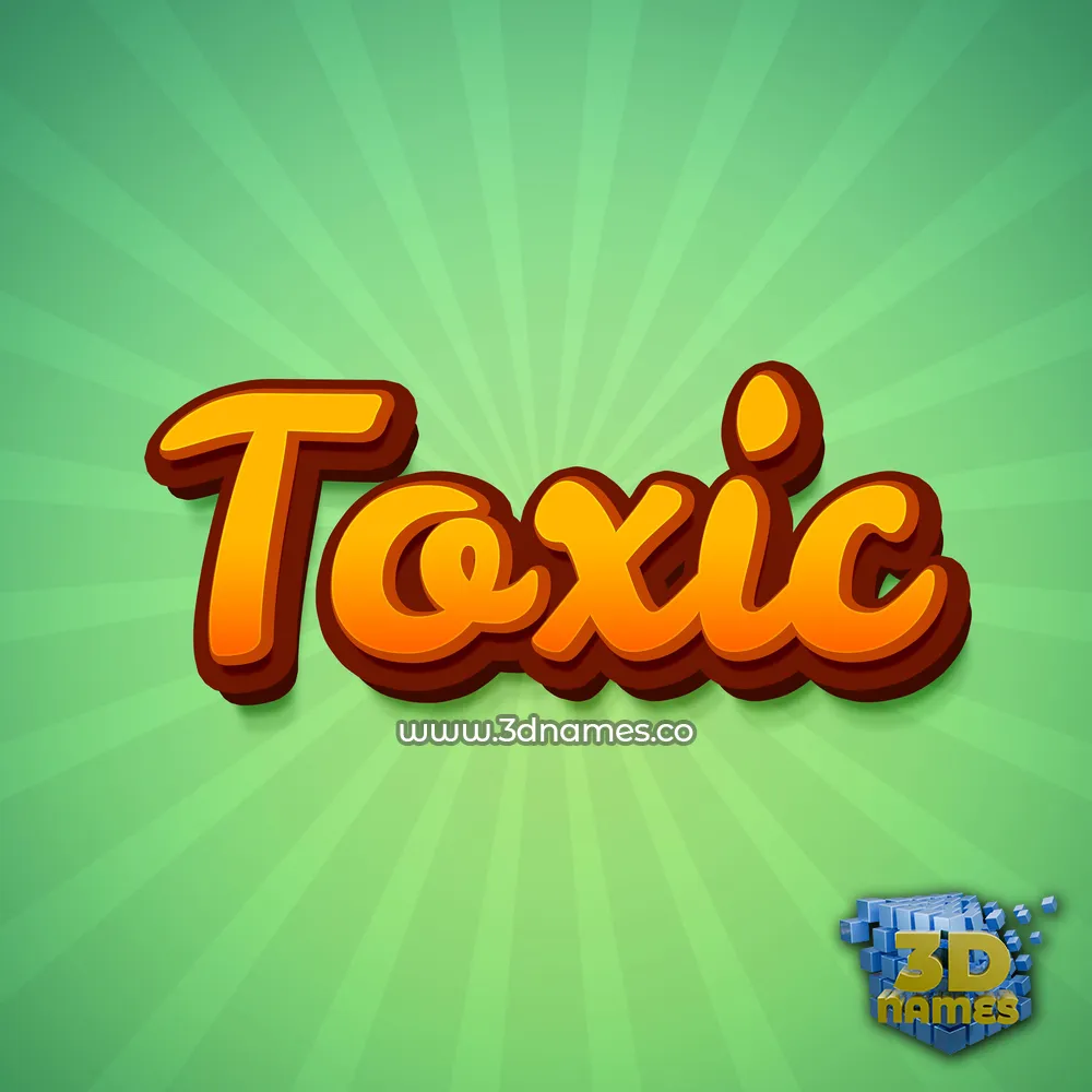 toxic in Green Rays style - 3D name wallpaper