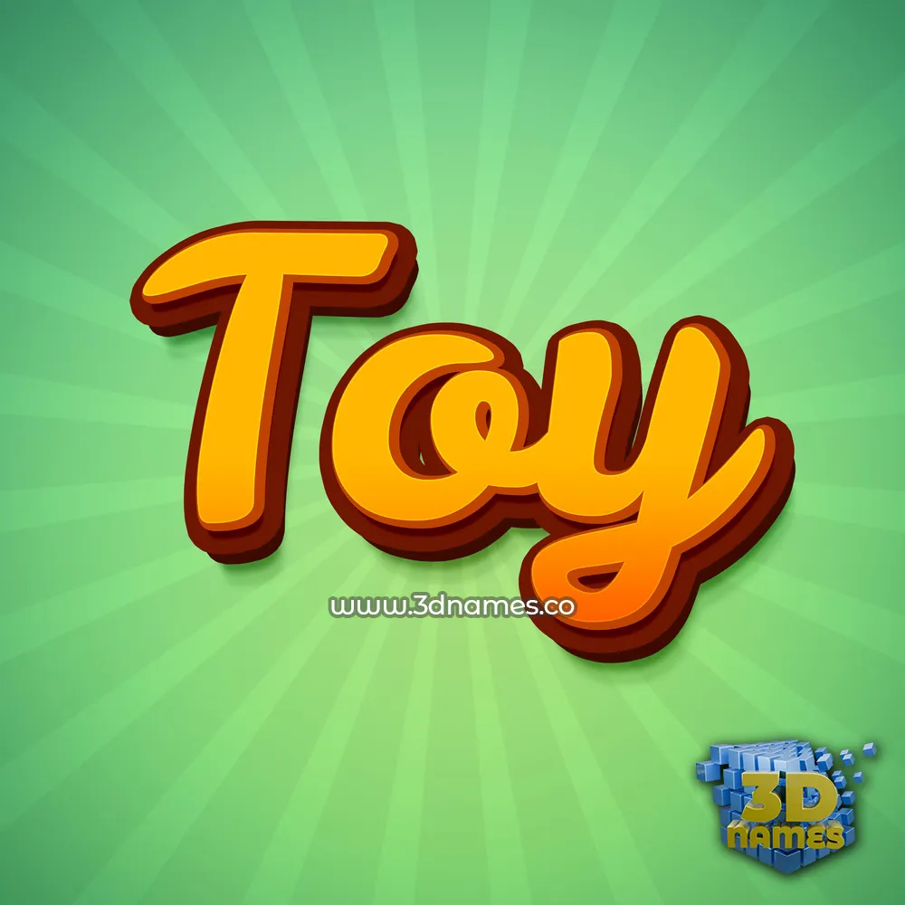 toy in Green Rays style - 3D name wallpaper