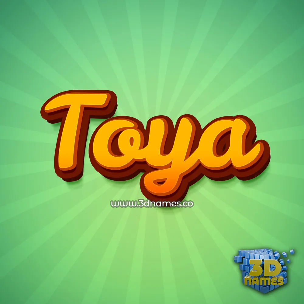 toya in Green Rays style - 3D name wallpaper