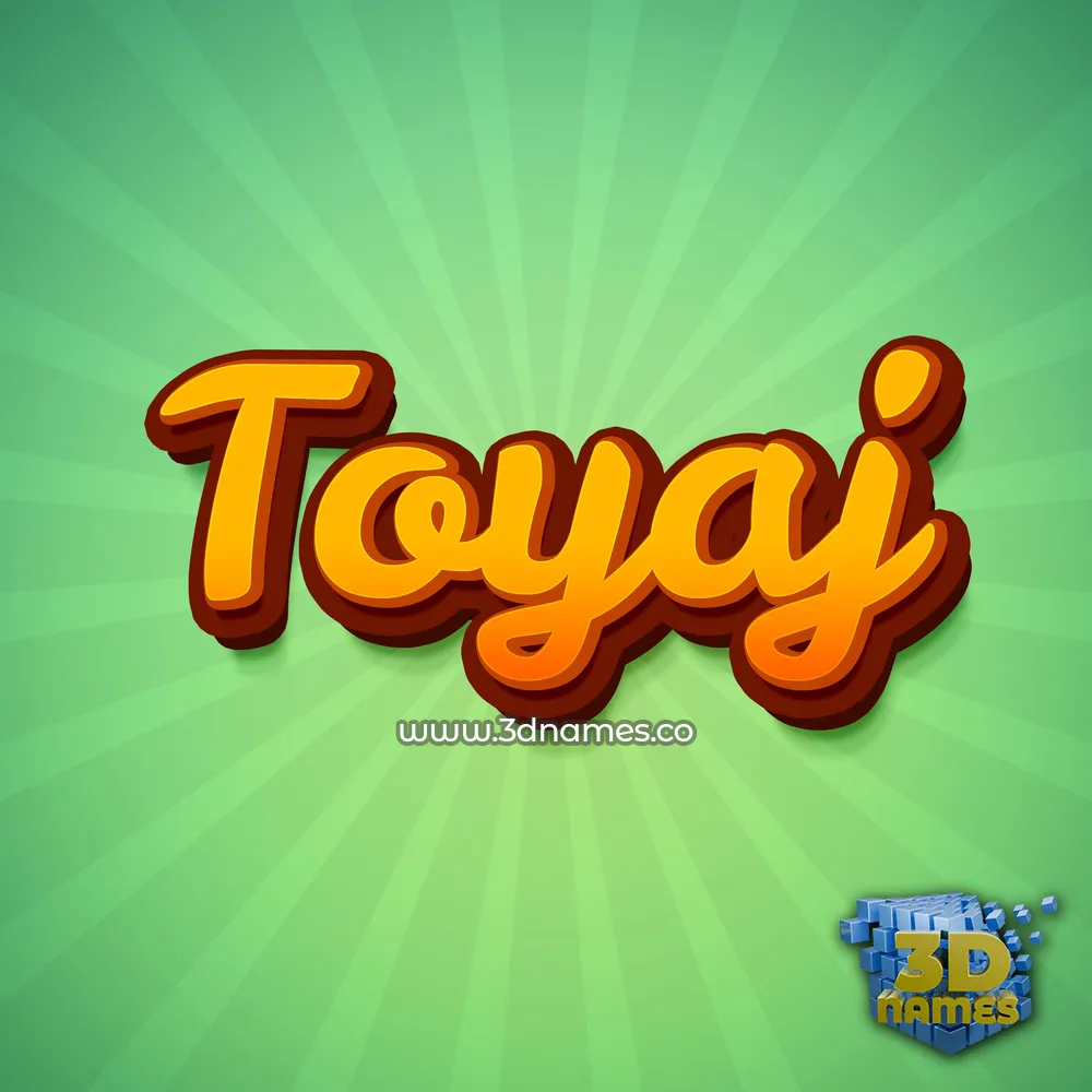 toyaj in Green Rays style - 3D name wallpaper