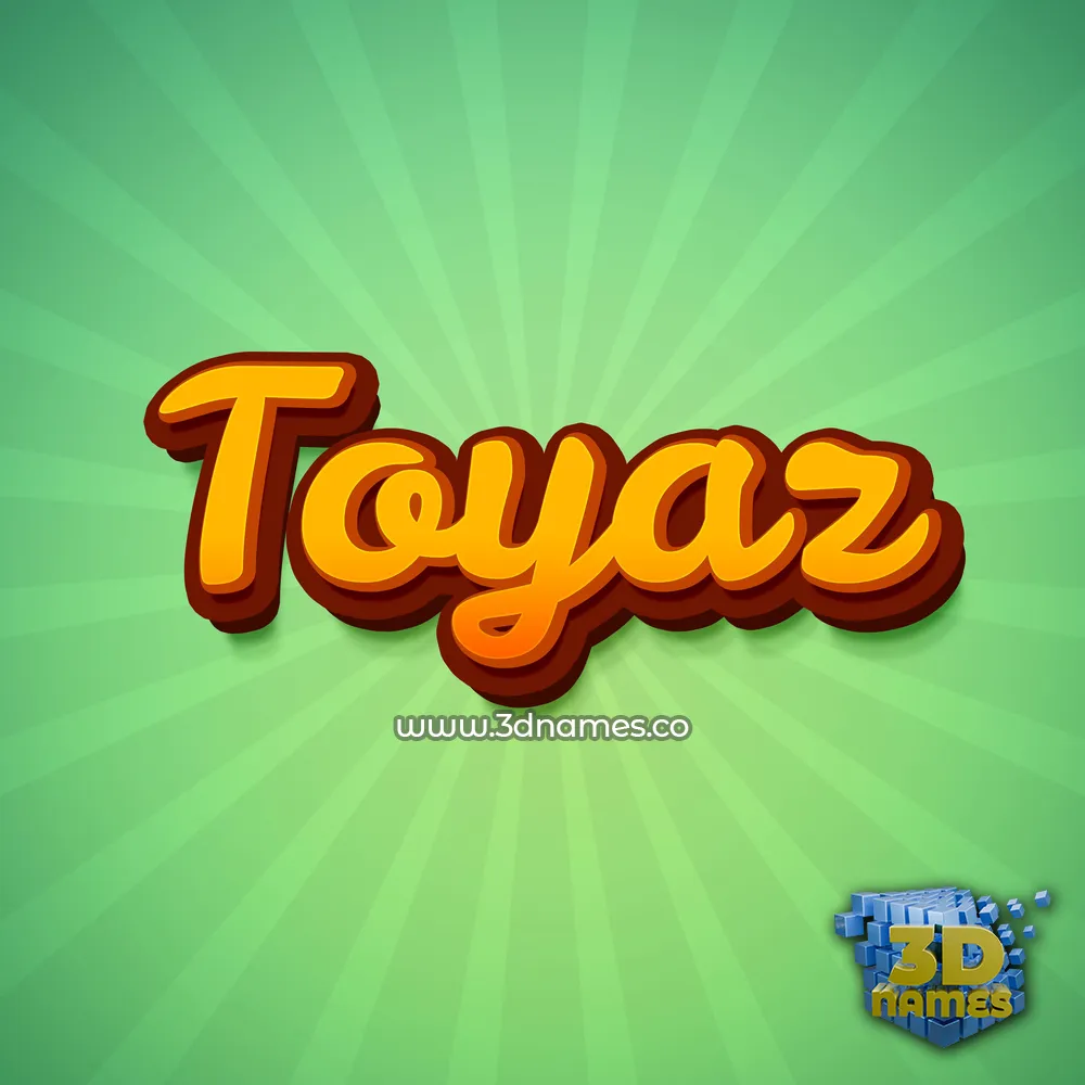 toyaz in Green Rays style - 3D name wallpaper
