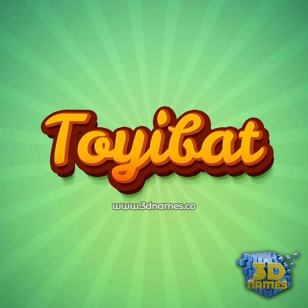 toyibat in Green Rays style - 3D name wallpaper