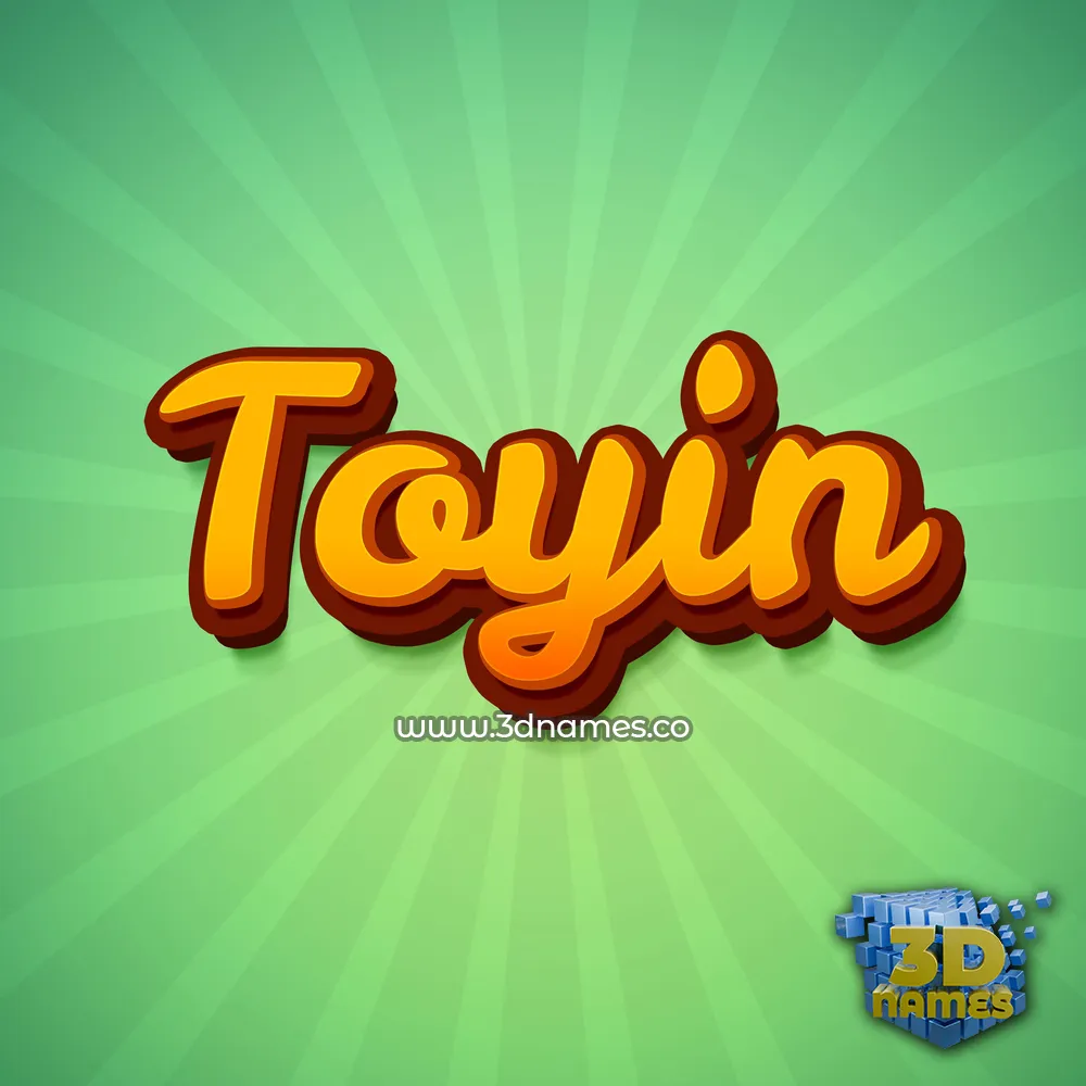 toyin in Green Rays style - 3D name wallpaper