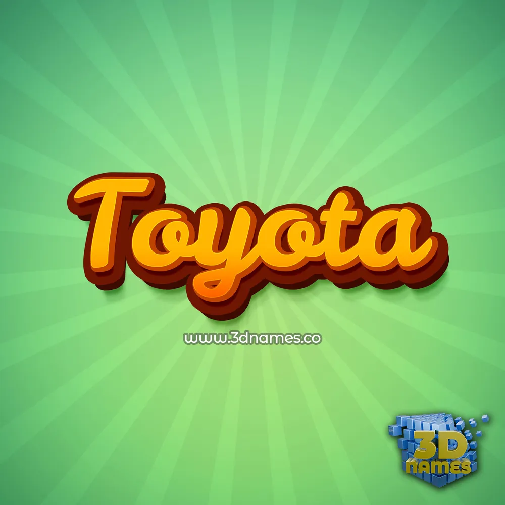 toyota in Green Rays style - 3D name wallpaper
