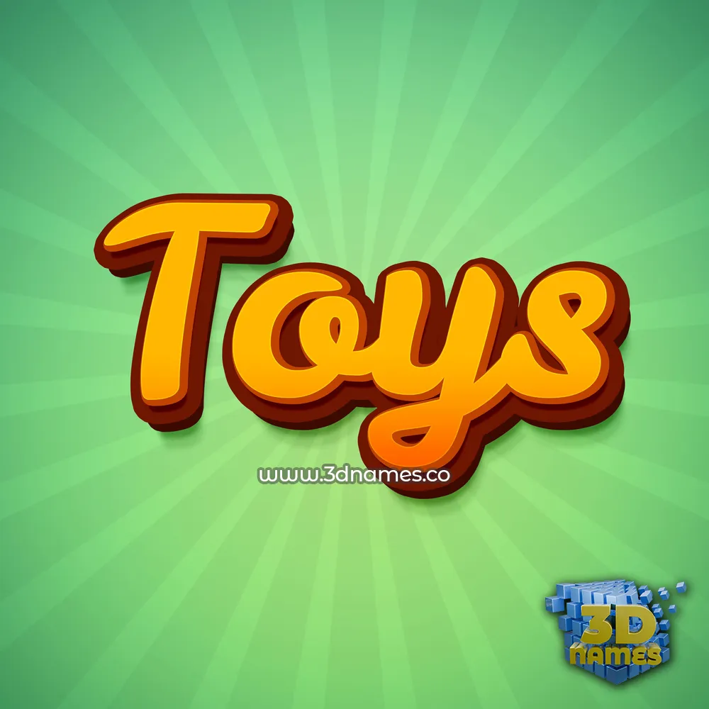 toys in Green Rays style - 3D name wallpaper