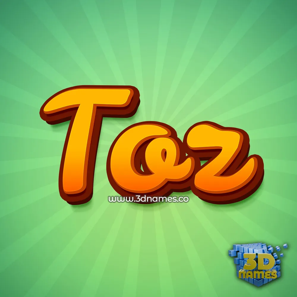 toz in Green Rays style - 3D name wallpaper