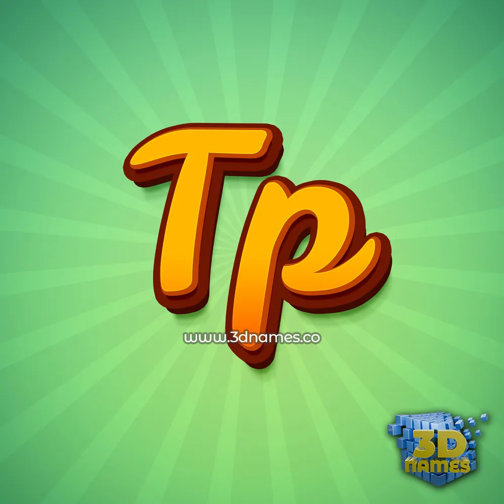 tp in Green Rays style - 3D name wallpaper