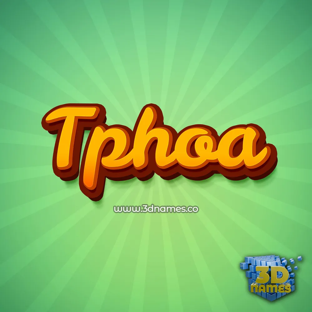 tphoa in Green Rays style - 3D name wallpaper