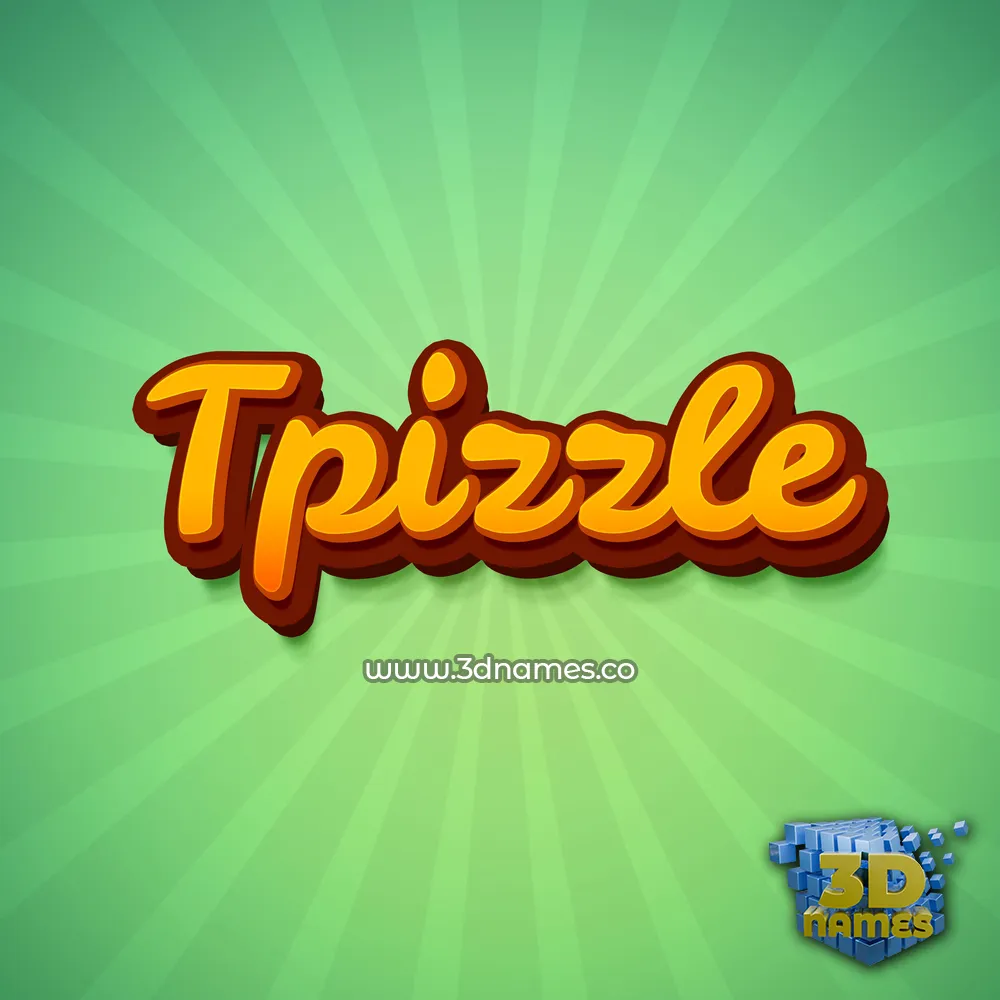 tpizzle in Green Rays style - 3D name wallpaper