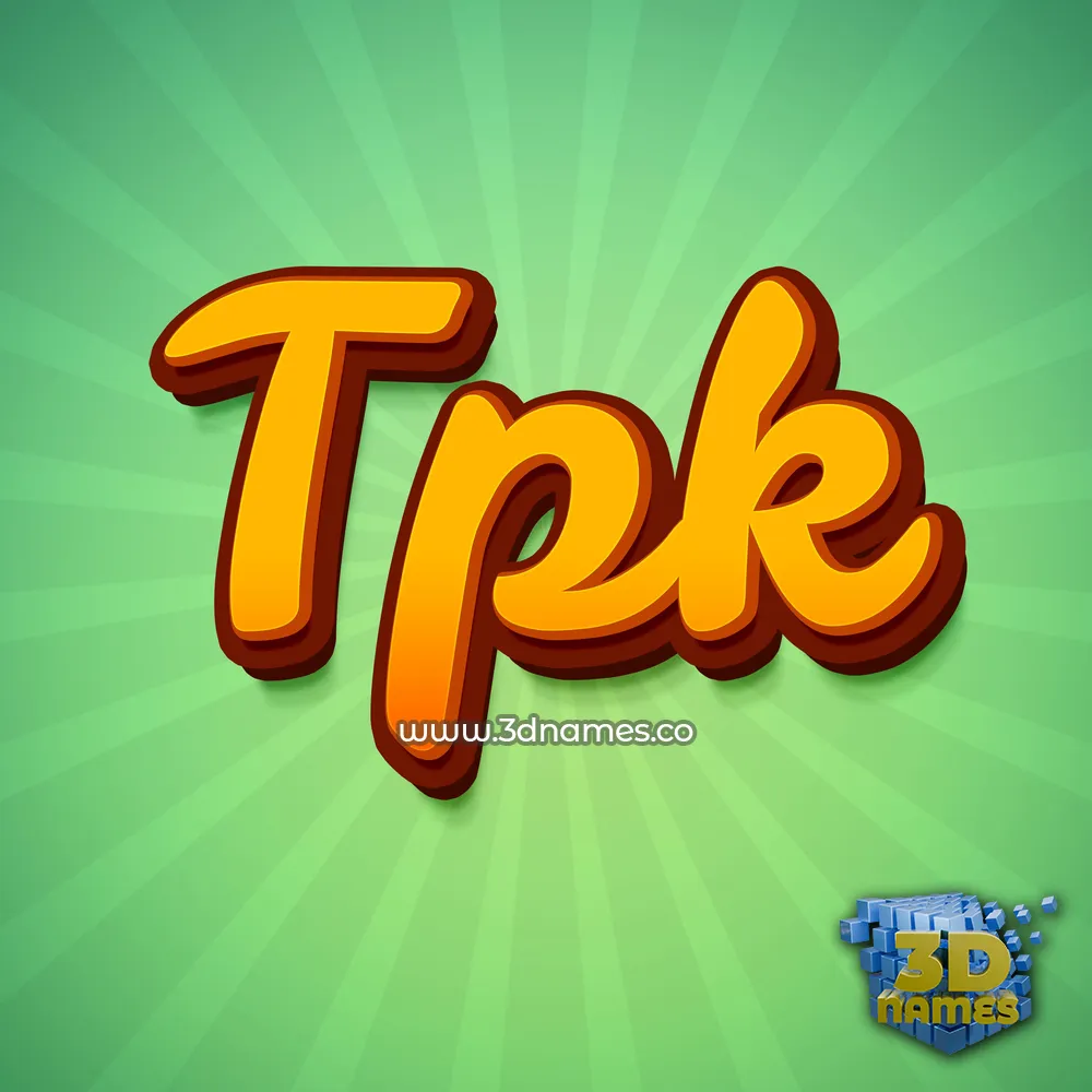 tpk in Green Rays style - 3D name wallpaper