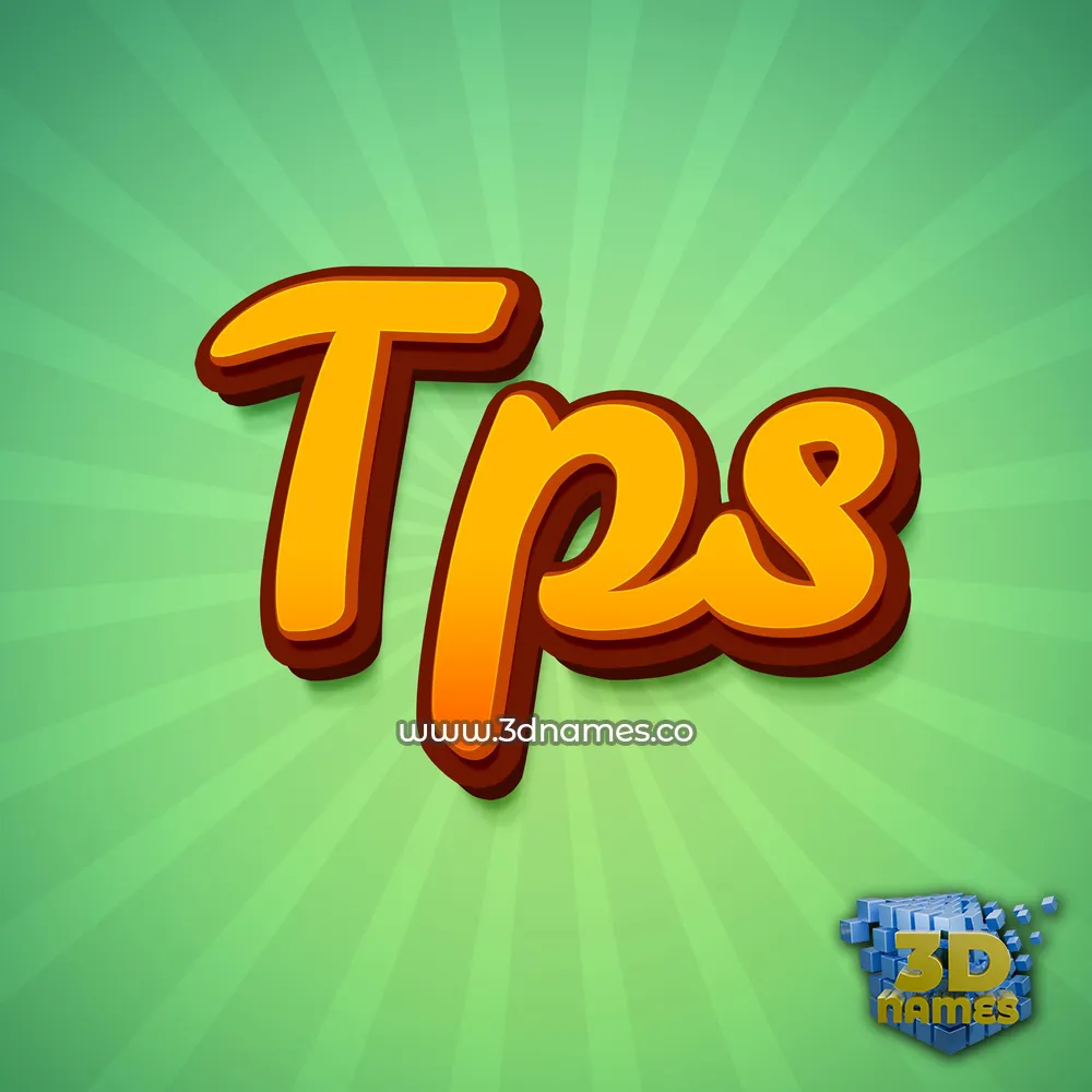 tps in Green Rays style - 3D name wallpaper
