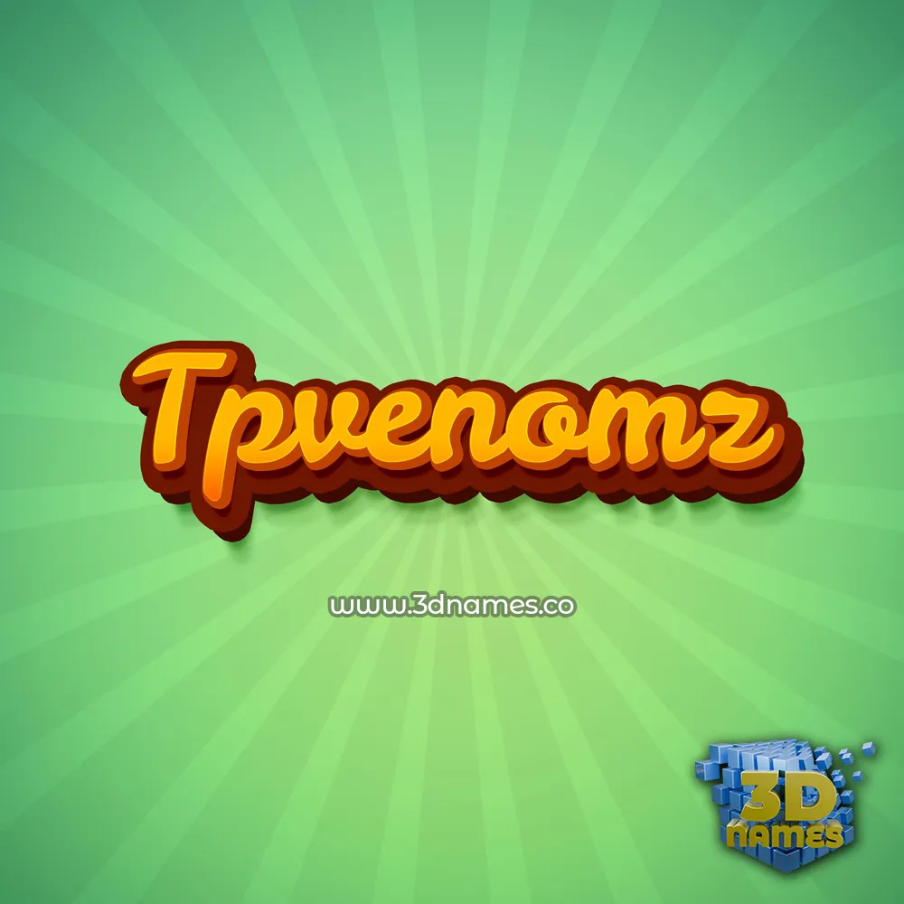 tpvenomz in Green Rays style - 3D name wallpaper