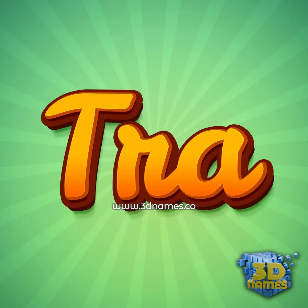 tra in Green Rays style - 3D name wallpaper