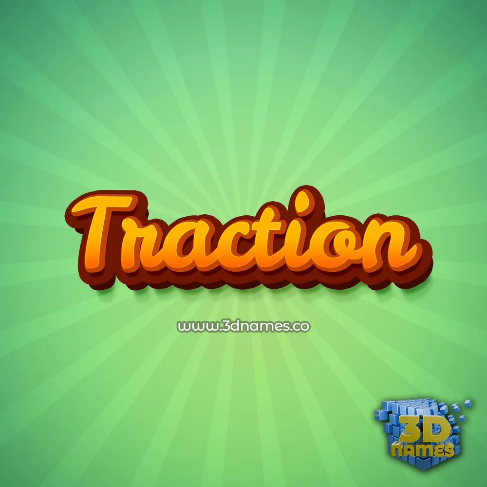 traction in Green Rays style - 3D name wallpaper