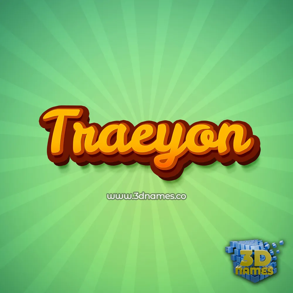 traeyon in Green Rays style - 3D name wallpaper