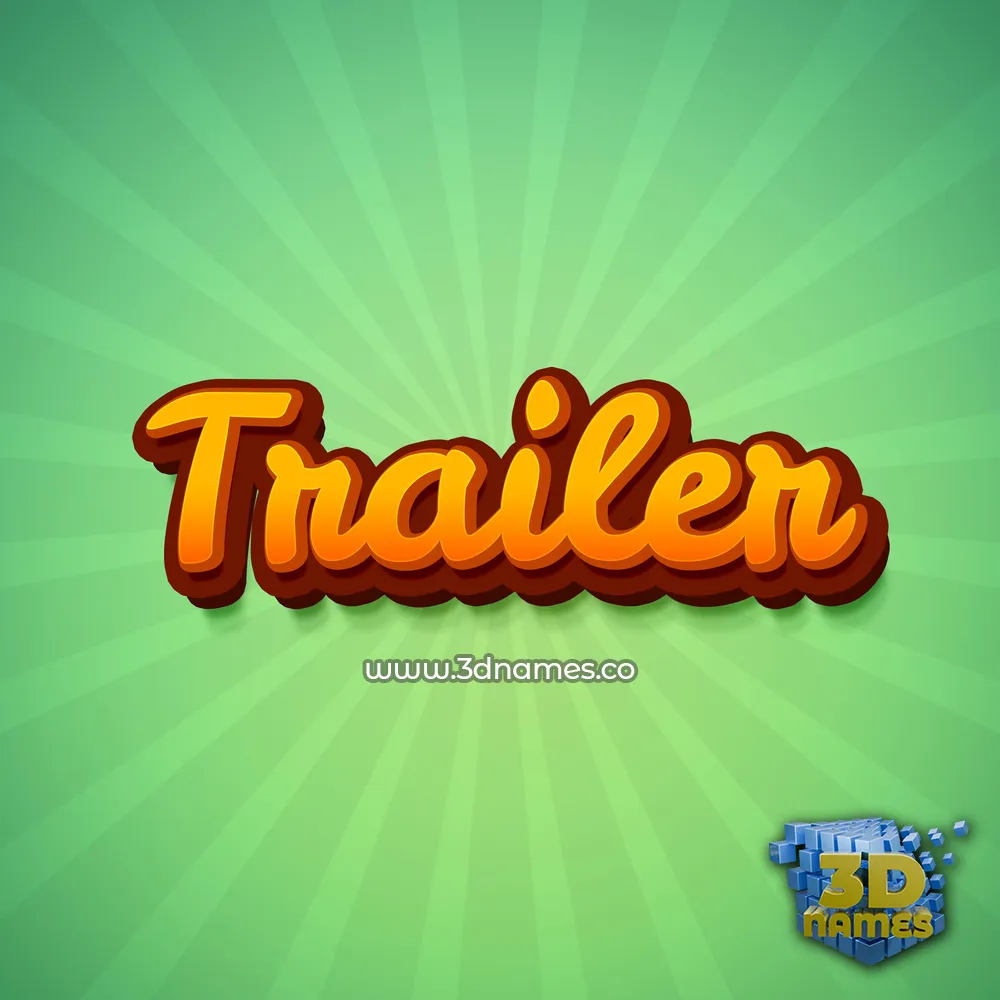trailer in Green Rays style - 3D name wallpaper