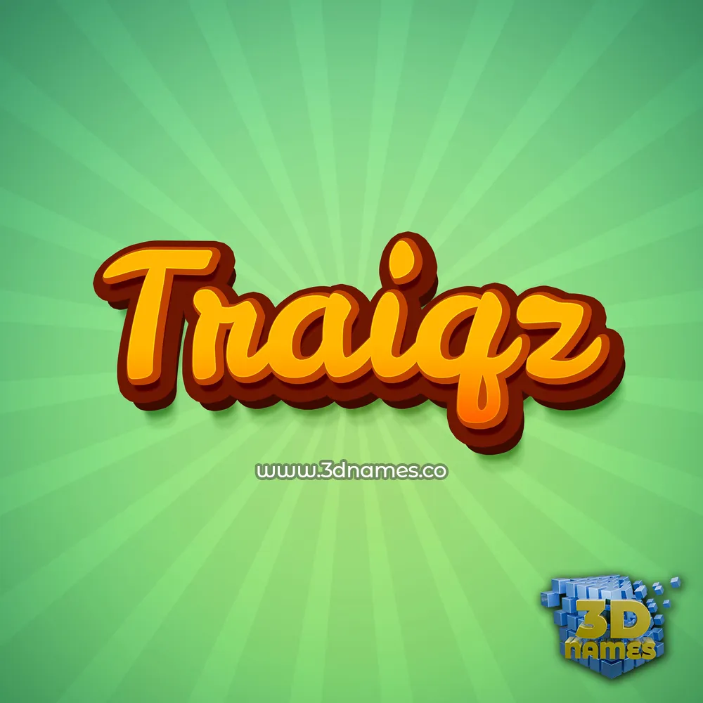 traiqz in Green Rays style - 3D name wallpaper