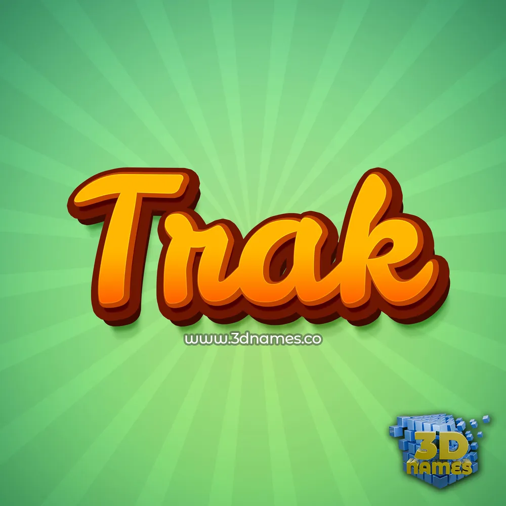 trak in Green Rays style - 3D name wallpaper
