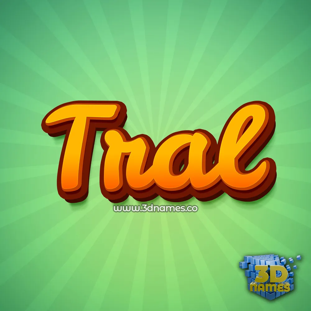 tral in Green Rays style - 3D name wallpaper
