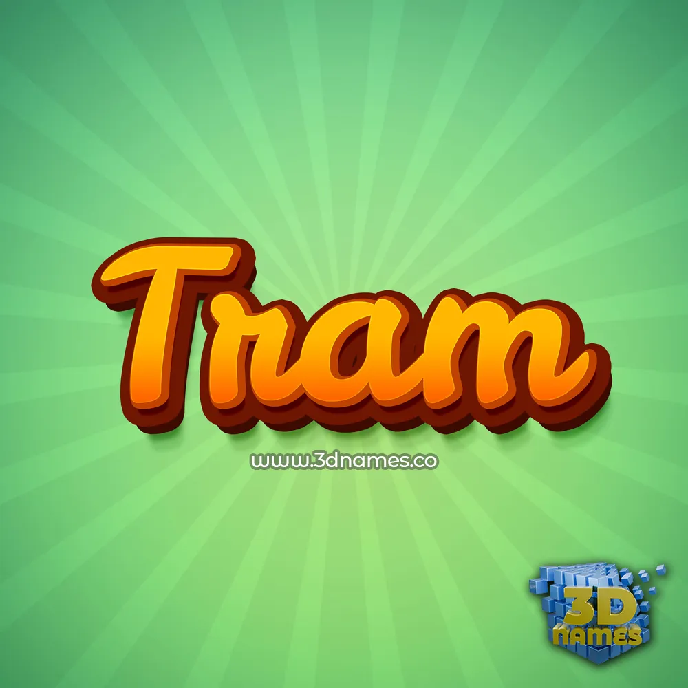 tram in Green Rays style - 3D name wallpaper