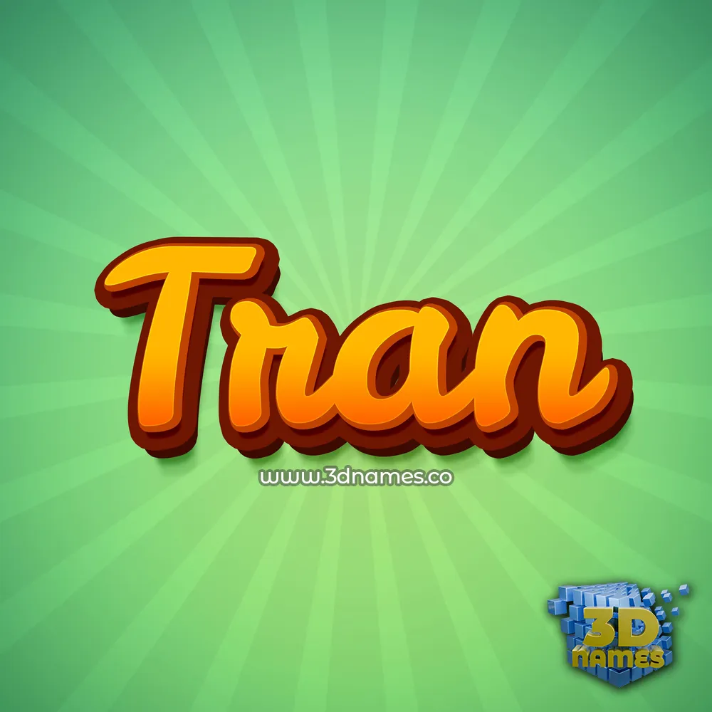 tran in Green Rays style - 3D name wallpaper