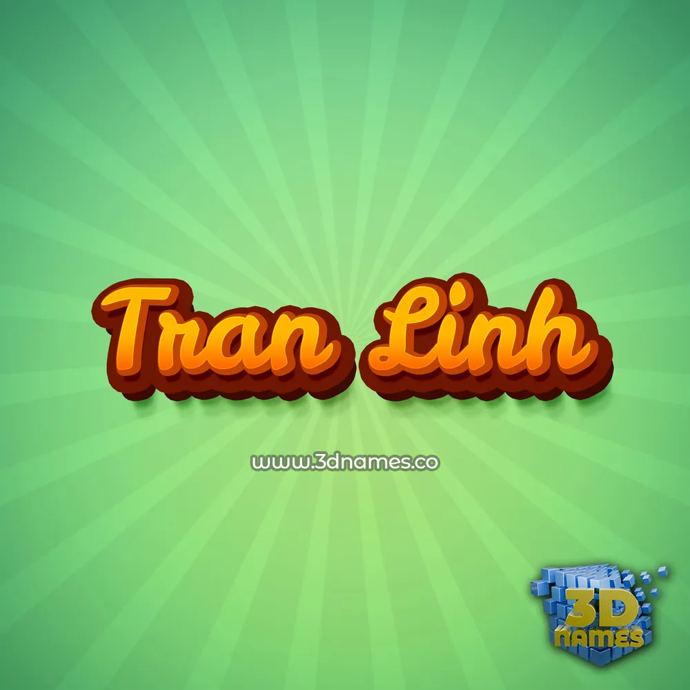tran linh in Green Rays style - 3D name wallpaper
