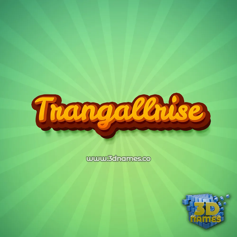 trangallrise in Green Rays style - 3D name wallpaper